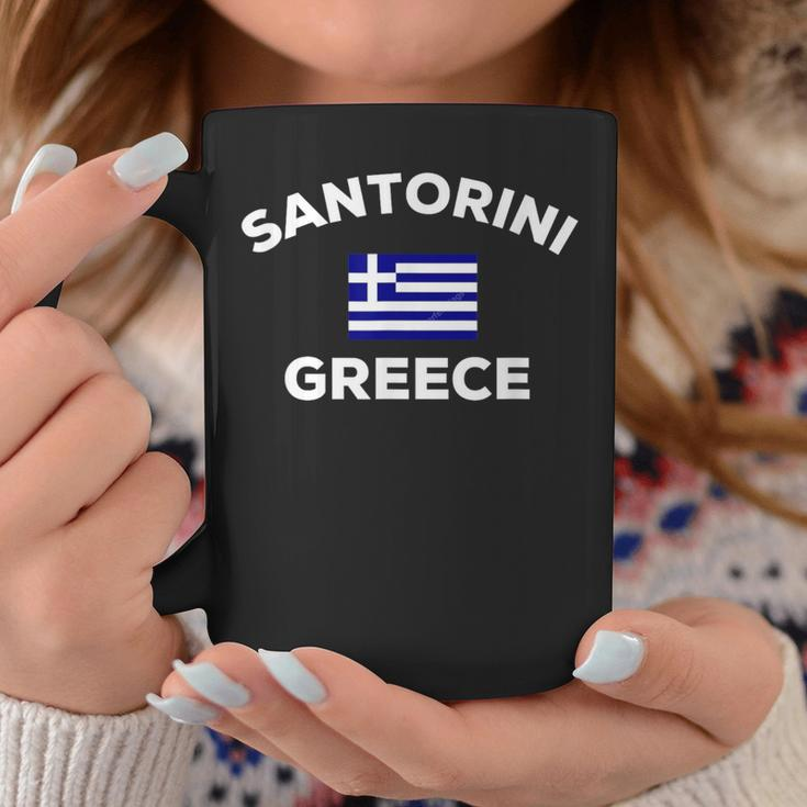Santorini Greece Greek Flag Tourist Souvenir Coffee Mug Personalized Gifts