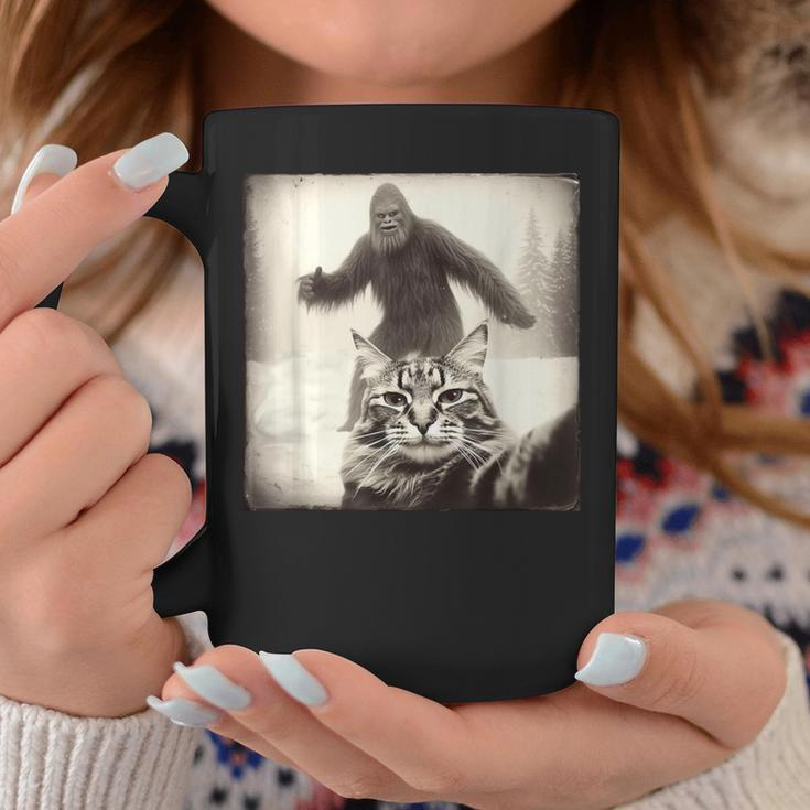 Selfie Cat Finds Bigfoot Sasquatch Cat Bigfoot Photo Coffee Mug Personalized Gifts