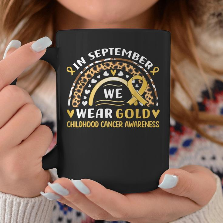In September We Wear Gold Childhood Cancer Awareness Coffee Mug Funny Gifts
