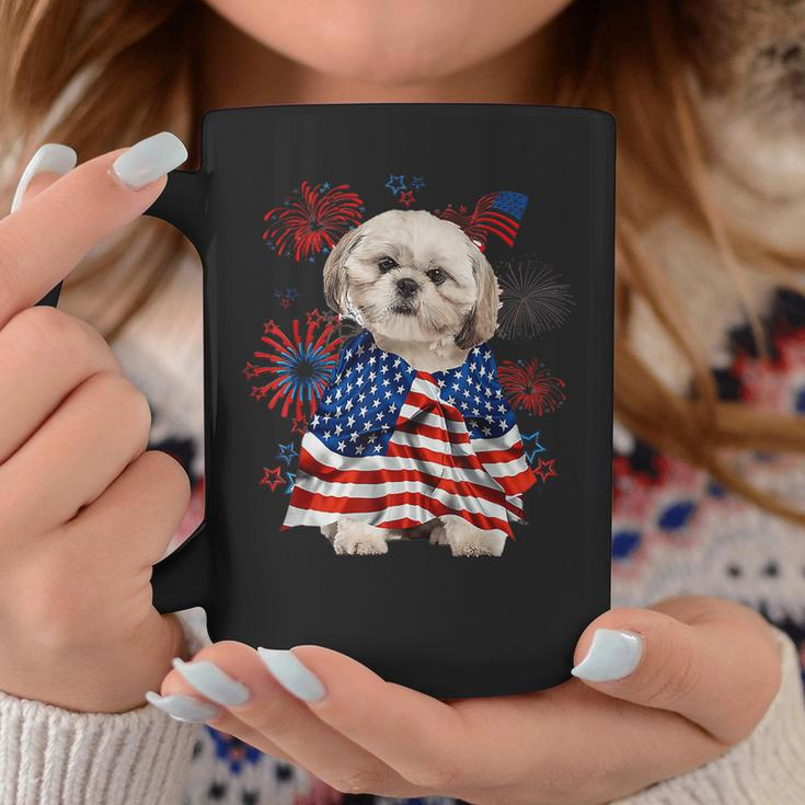 Shih Tzu Dog American Usa Flag 4Th Of July Dog Lover Owner Coffee Mug Unique Gifts
