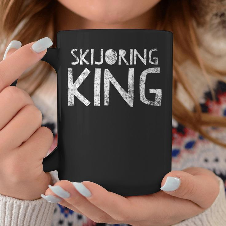 Skijoring King Ski Skiing Winter Sport Quote Skis Coffee Mug Unique Gifts