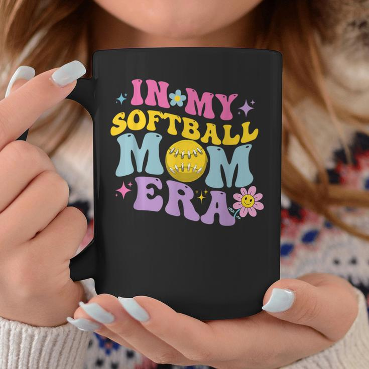 In My Softball Mom Era Retro Groovy Mom Life For Game Day Coffee Mug Unique Gifts