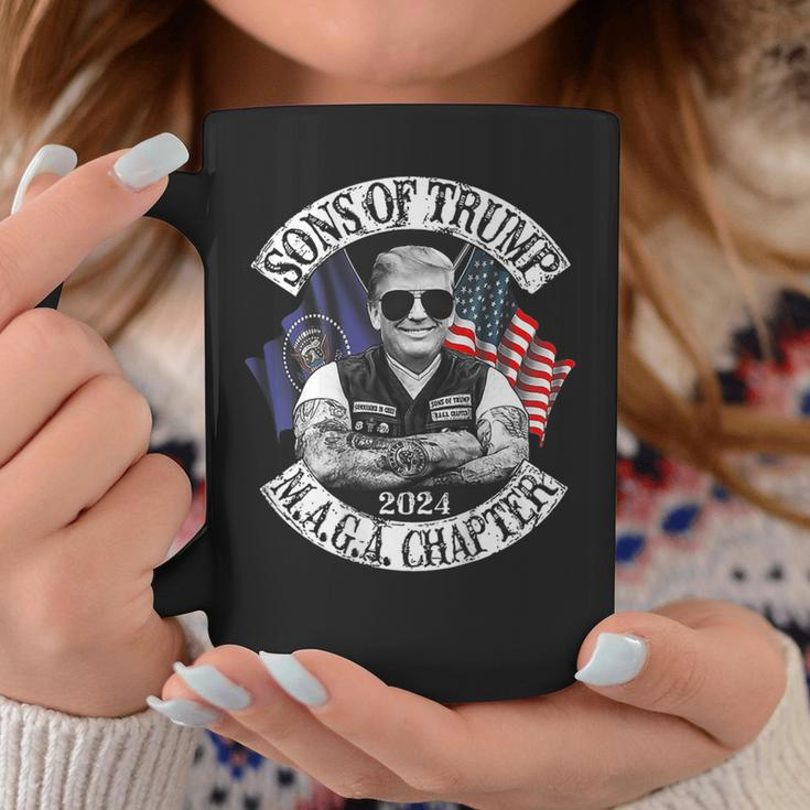 Sons Of Trump Maga Chapter 2024 On Back Maga Funny Gifts Coffee Mug Unique Gifts