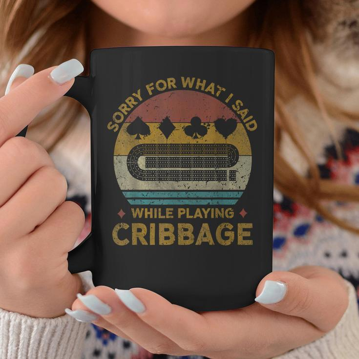 Sorry For What I Said Vintage Cribbage Board Game Coffee Mug Unique Gifts