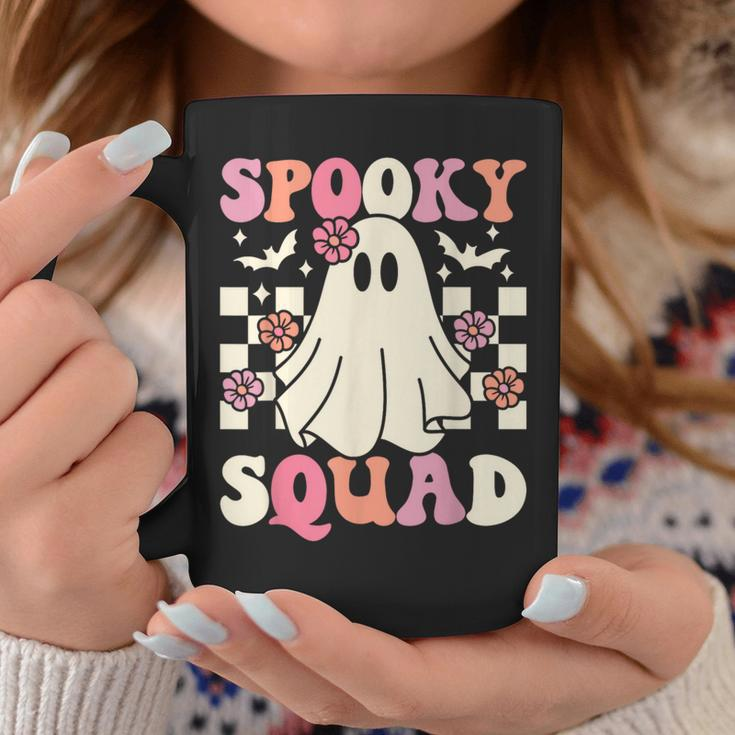 Spooky Squad Halloween Ghost Costume Retro Groovy Coffee Mug Unique Gifts
