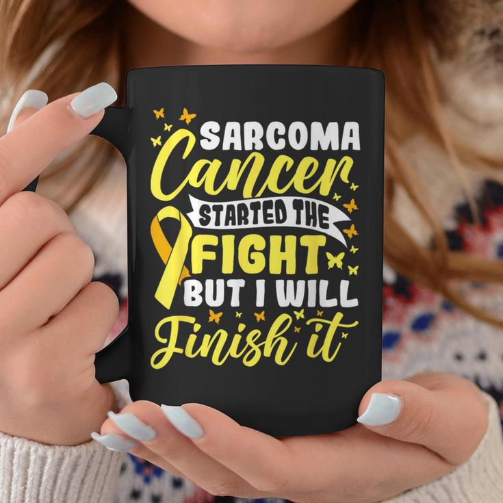 Started The Fight But I Will Finish Sarcoma Cancer Awareness Coffee Mug Unique Gifts