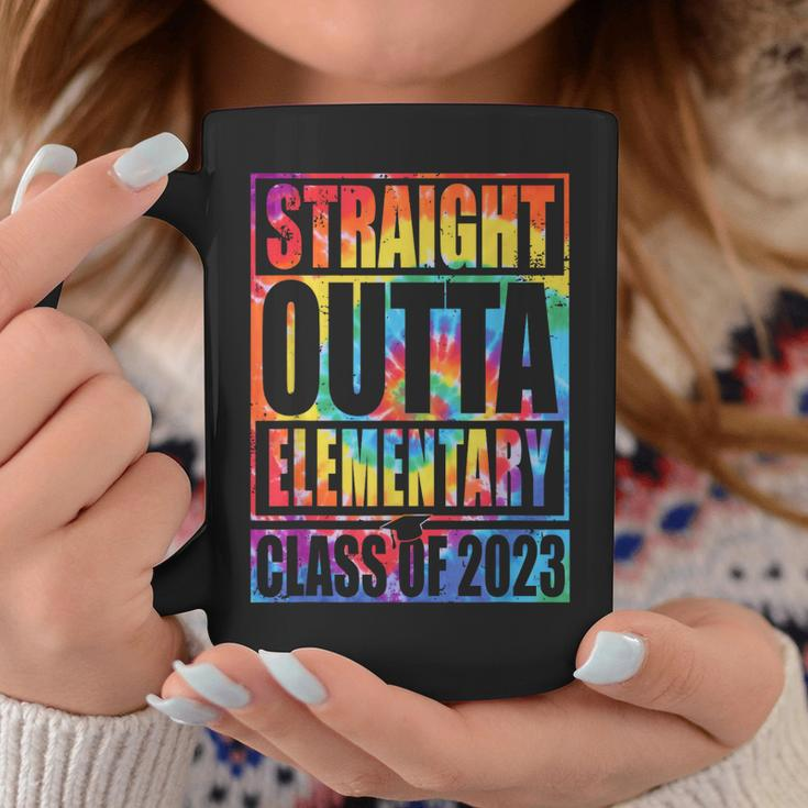 Straight Outta Elementary Graduation Class Of 2023 Tie Dye Coffee Mug Unique Gifts