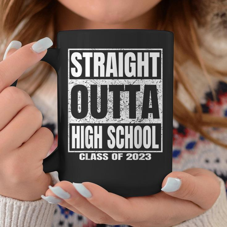 Straight Outta High School Class Of 2023 Funny Graduation Coffee Mug Unique Gifts