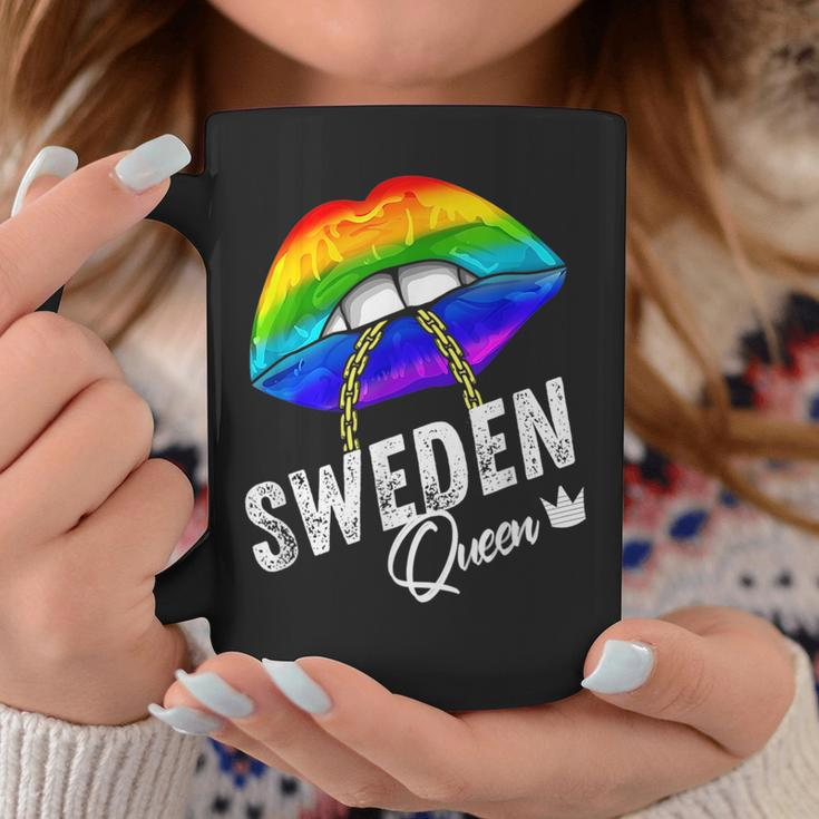 Sweden Queen Lgbtq Gay Pride Flag Lips Rainbow Swedish Coffee Mug Unique Gifts