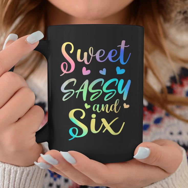 Sweet Sassy And Six Girls Birthday Tie Dye 6Th Bday Girl Coffee Mug Funny Gifts