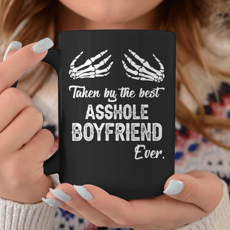 Taken By The Best Asshole Boyfriend Ever Skeleton Hand Boobs Coffee Mug Unique Gifts