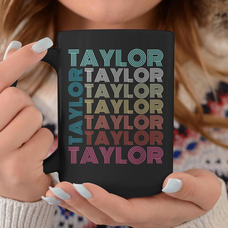 Taylor Girl First Name Boy Retro Personalized Groovy 80'S Coffee Mug Personalized Gifts