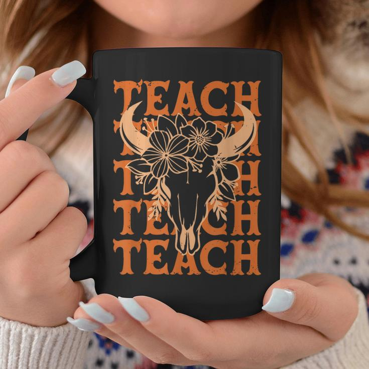 Teacher Western Boho Wild West Bull Skull Back To School Coffee Mug Personalized Gifts