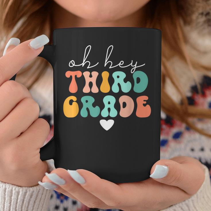 Teachers Vintage Groovy Back To School Oh Hey 3Rd Grade Coffee Mug Unique Gifts