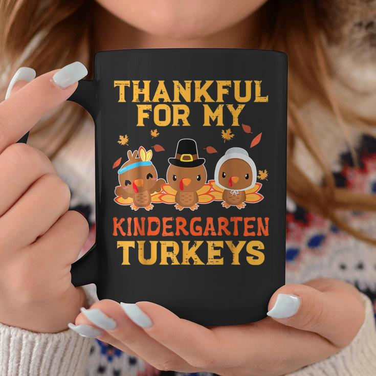 Thankful For My Kindergarten Turkeys Thanksgiving Teacher Coffee Mug Unique Gifts