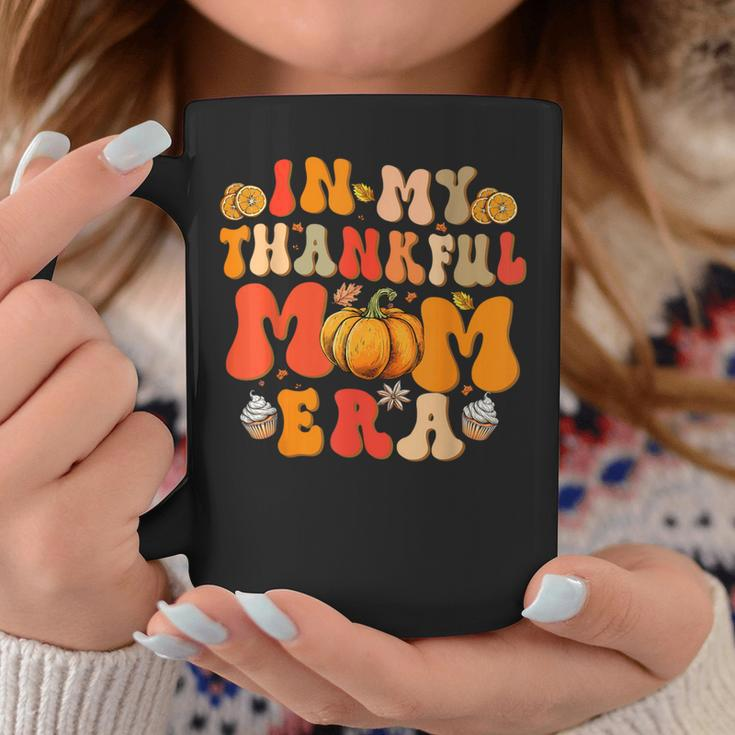 In My Thankful Mama Era Groovy Mom Fall Autumn Thanksgiving Coffee Mug Personalized Gifts