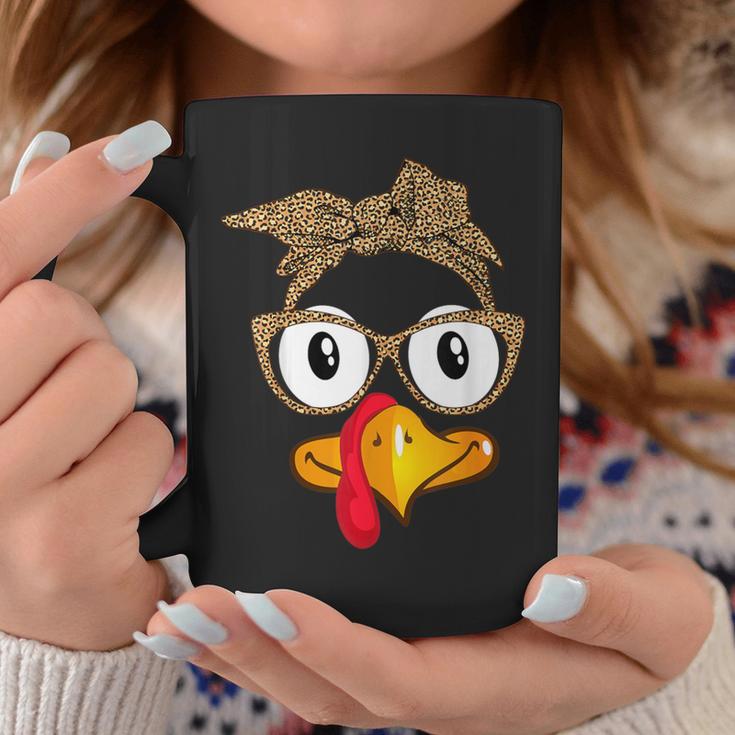 Thanksgiving Turkey Face Leopard Sunglasses Girl Coffee Mug Unique Gifts