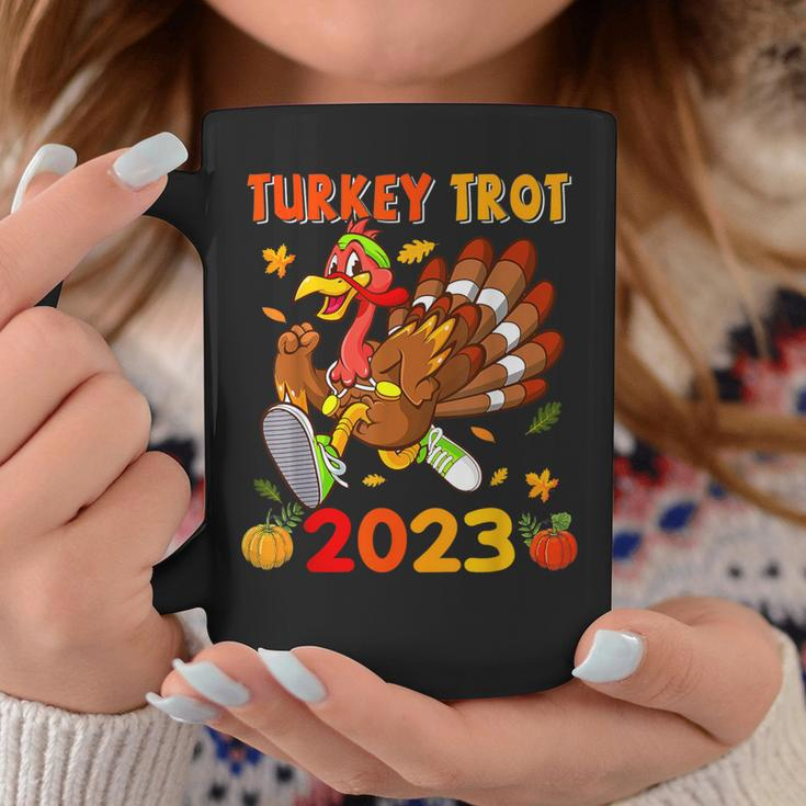 Thanksgiving Turkey Trot 2023 Pumpkin Autumn Turkey Running Coffee Mug Personalized Gifts
