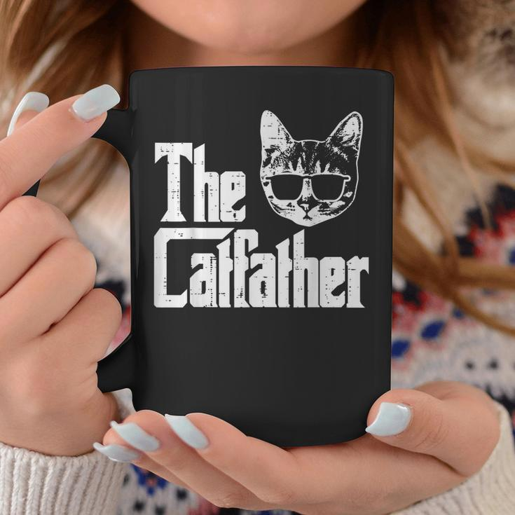 The Catfather Funny Cat Dad Fathers Day Movie Pun Papa Men Coffee Mug Unique Gifts