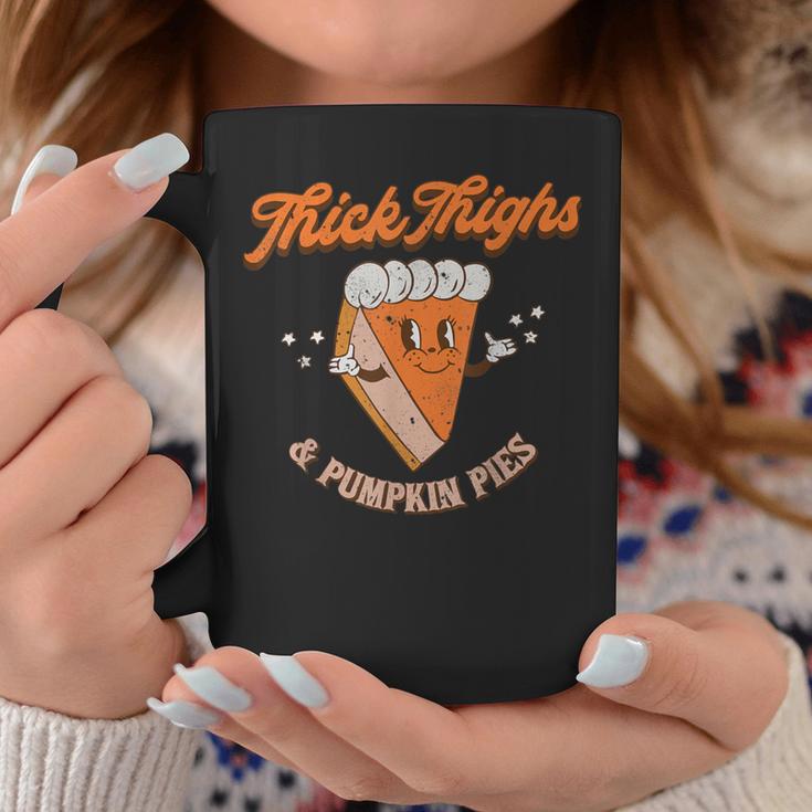 Thick Thighs & Pumpkin Pies Fall Season Thanksgiving Dinner Coffee Mug Unique Gifts