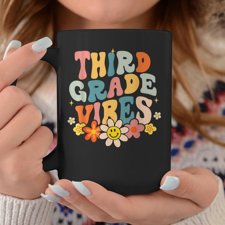Third Grade Vibes Groovy Teacher Student First Day Of School Coffee Mug Funny Gifts