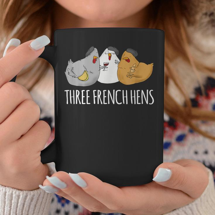 Three French Hens Cute Christmas Song Coffee Mug Funny Gifts