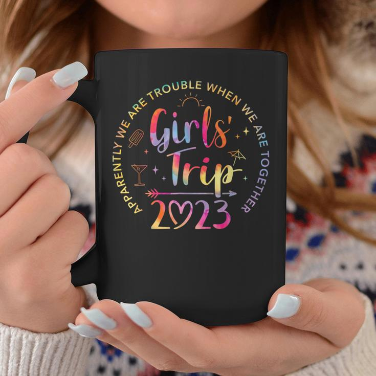 Tie Dye Girls Trip 2023 Trouble When We Are Together Coffee Mug Funny Gifts