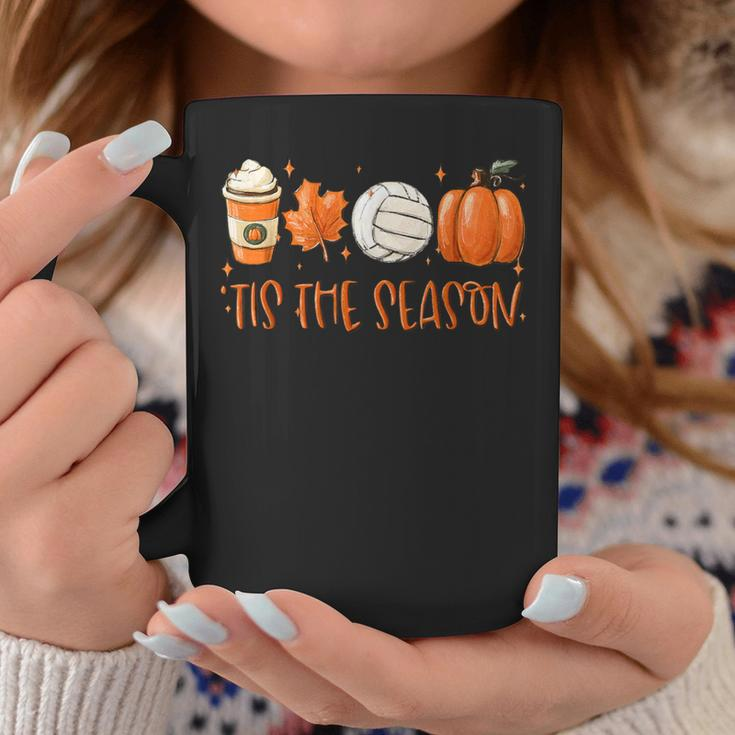 Tis The Season Latte Pumpkin Fall Thanksgiving Volleyball Coffee Mug Unique Gifts