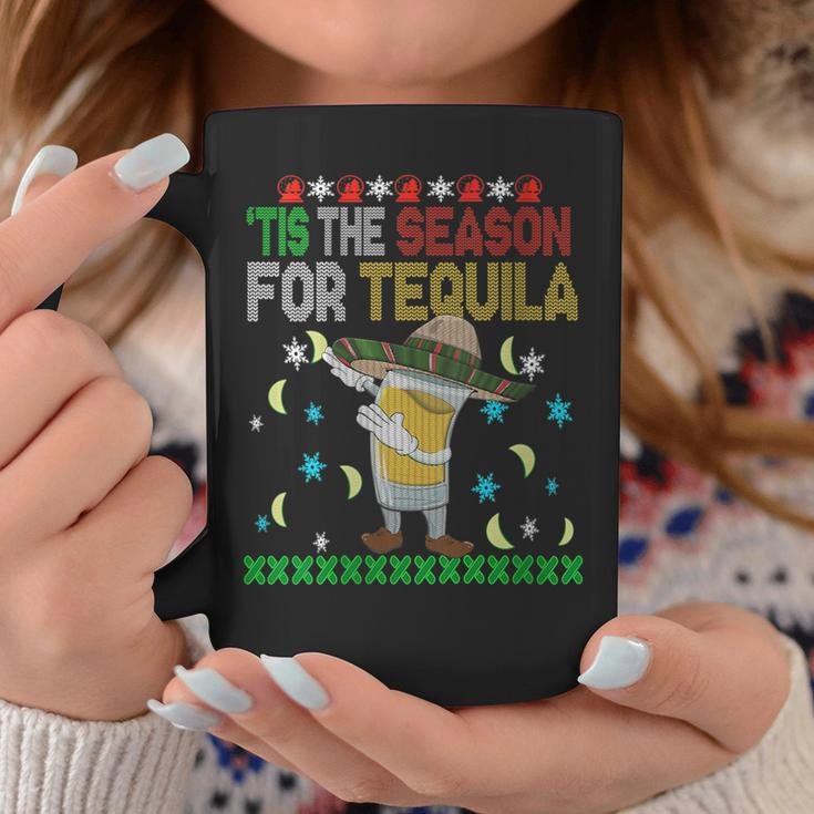 Tis The Season For Tequila Dabbing Ugly Christmas Alcohol Coffee Mug Unique Gifts