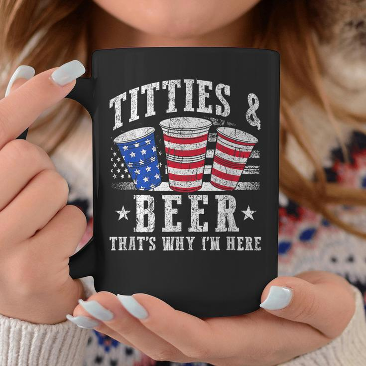 Titties & Beer Thats Why Im Here Red White And Blue Shots Coffee Mug Unique Gifts