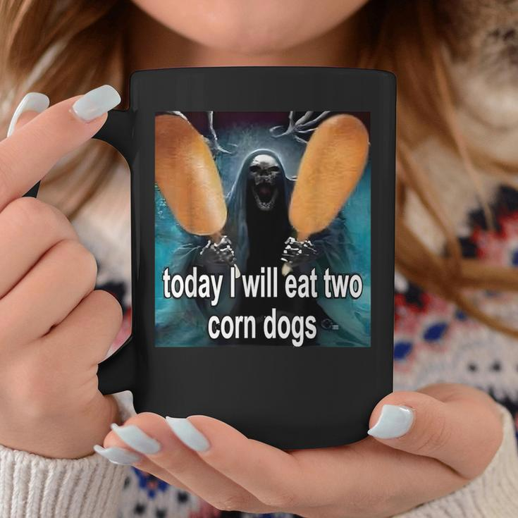 Today I Will Eat Two Corn Dogs Trendy Meme Coffee Mug Unique Gifts