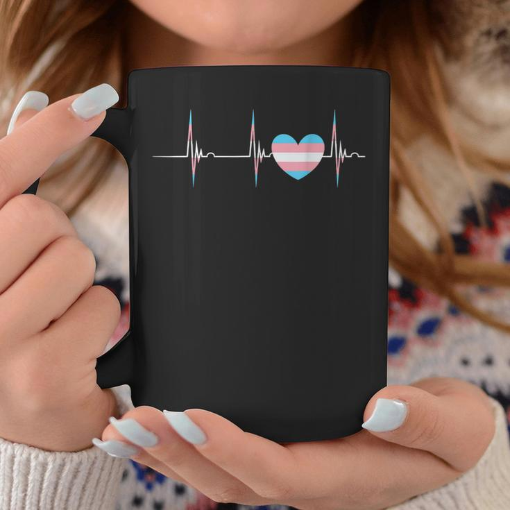 Transexual Heart Transgender Heartbeat Ekg Pulse Trans Pride Coffee Mug Unique Gifts