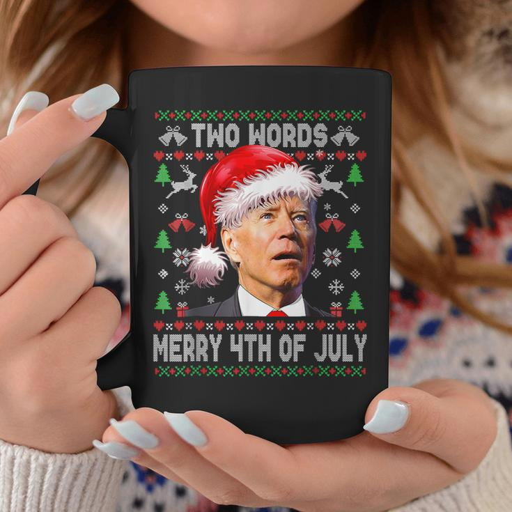 Two Words Merry 4Th Of July Joe Biden Christmas Sweater Coffee Mug Funny Gifts