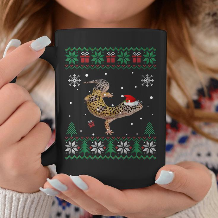 Ugly Christmas Pajama Sweater Leopard Gecko Animals Lover Coffee Mug Unique Gifts