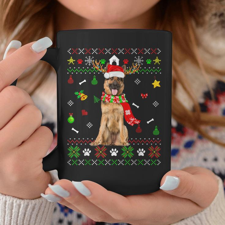 Ugly Sweater Christmas German Shepherd Dog Puppy Xmas Pajama Coffee Mug Unique Gifts