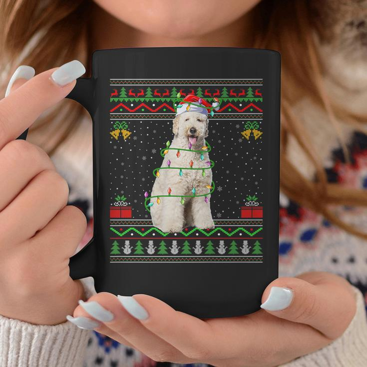 Ugly Xmas Sweater Style Santa Labradoodle Dog Christmas Coffee Mug Funny Gifts