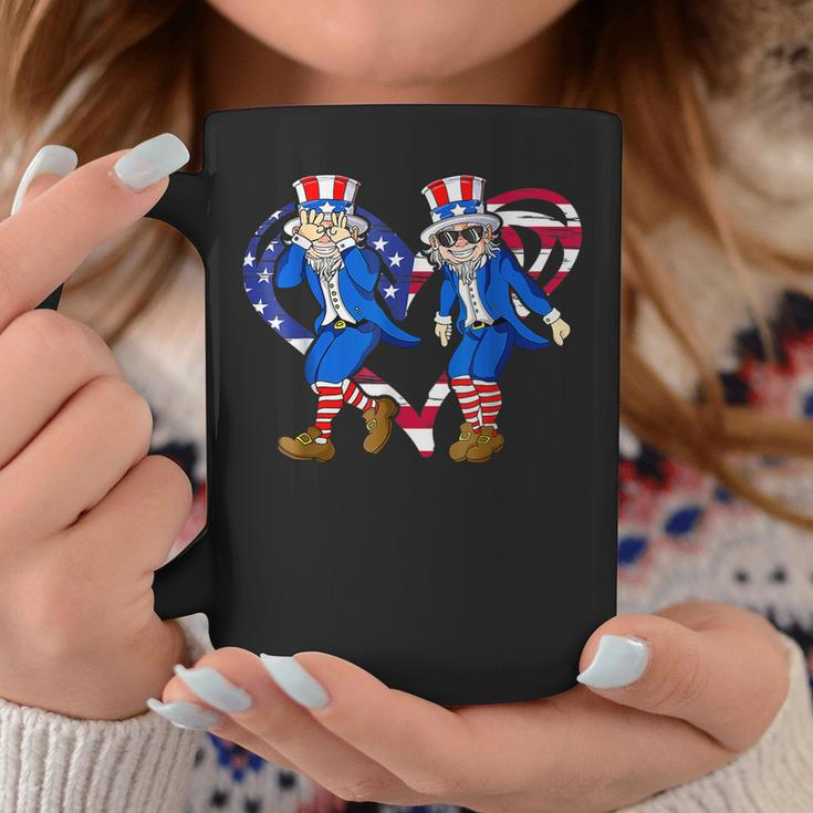 Uncle Sam Griddy Dance 4Th Of July Usa Flag Heart American Coffee Mug Unique Gifts
