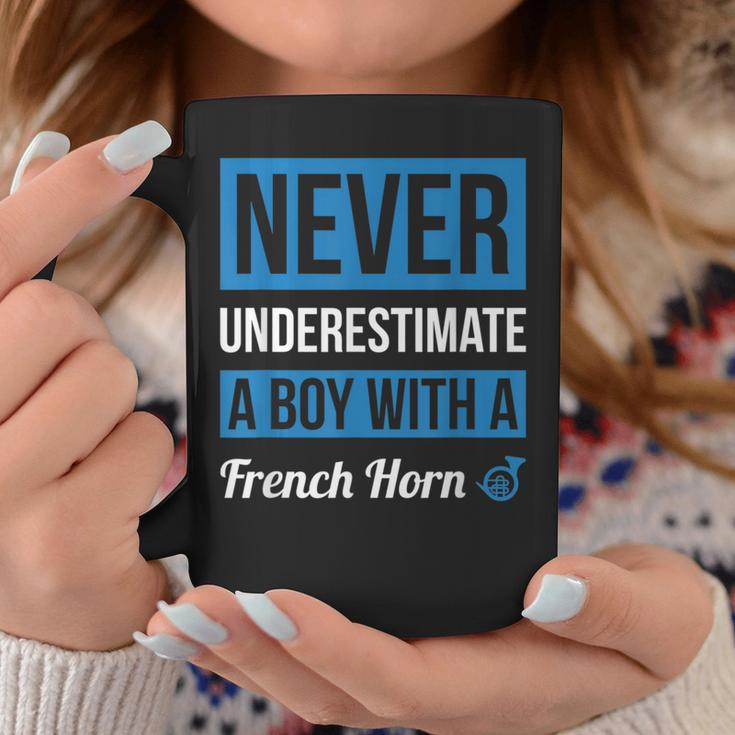 Never Underestimate A Boy With A French Horn Boys Coffee Mug Funny Gifts