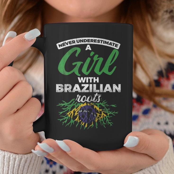 Never Underestimate A Girl With Brazilian Roots Brazil Coffee Mug Unique Gifts