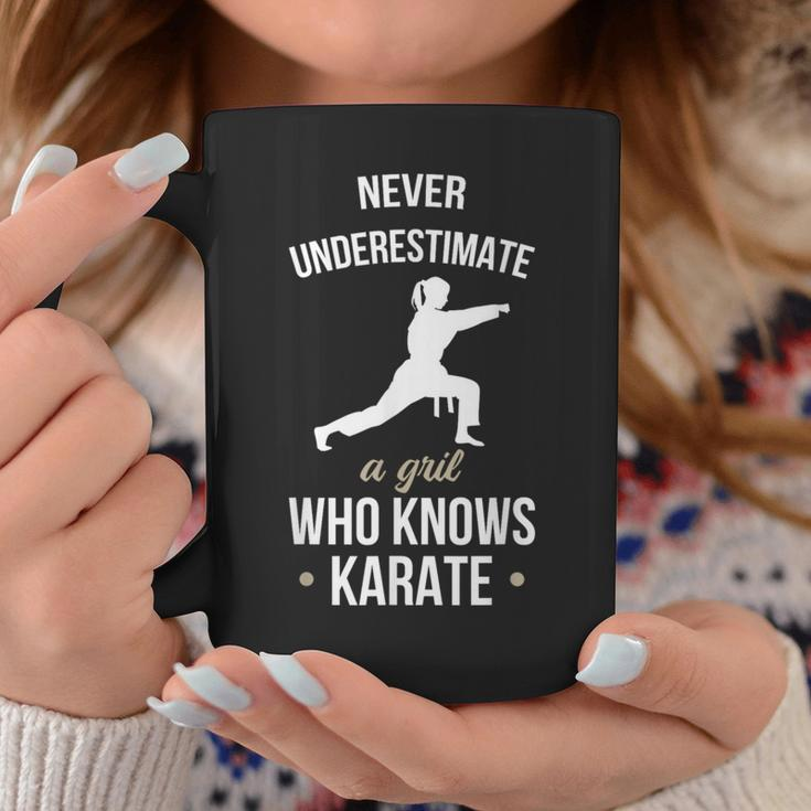 Never Underestimate A Girl Who Knows Karate Martial Arts Coffee Mug Funny Gifts