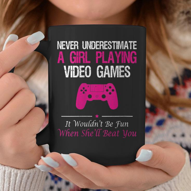 Never Underestimate A Girl Playing Video Games Coffee Mug Unique Gifts