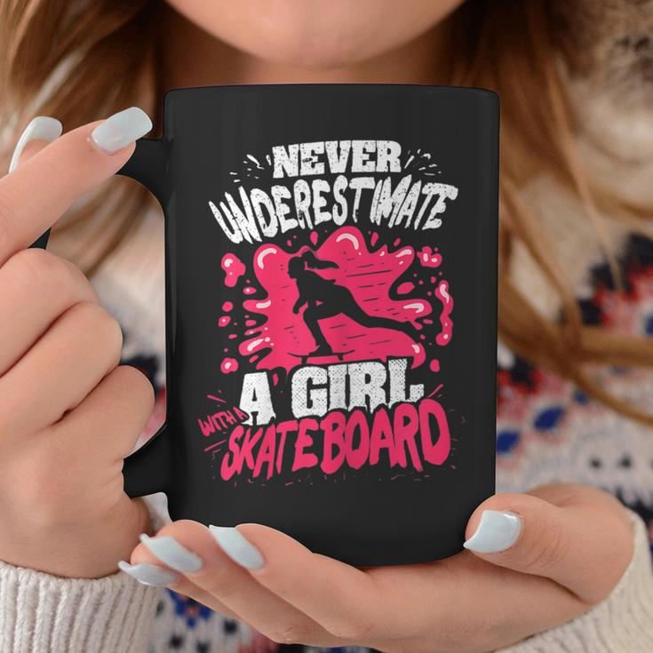 Never Underestimate A Girl With A Skateboard Coffee Mug Unique Gifts