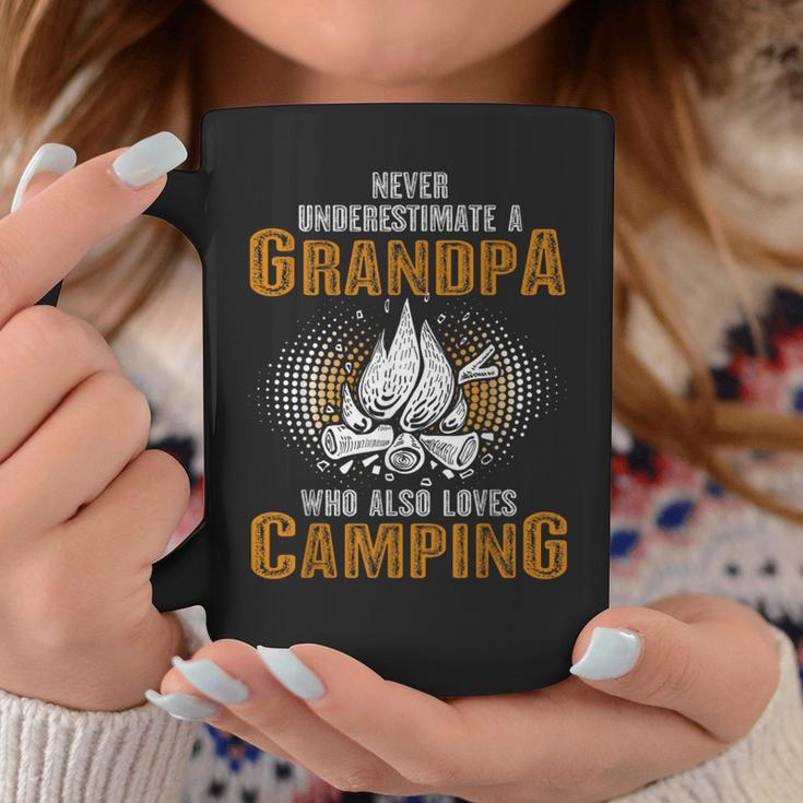 Never Underestimate Grandpa Who Is Also Loves Camping Coffee Mug Unique Gifts