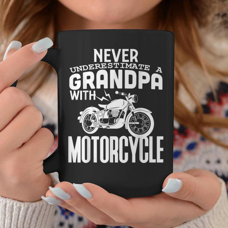 Never Underestimate A Grandpa With Motorcycle Coffee Mug Funny Gifts