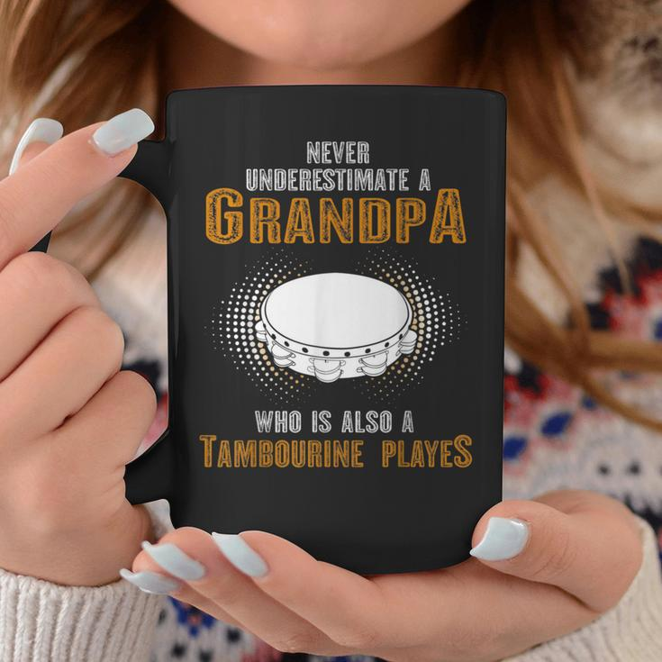 Never Underestimate Grandpa Who Is Also A Tambourine Player Coffee Mug Unique Gifts