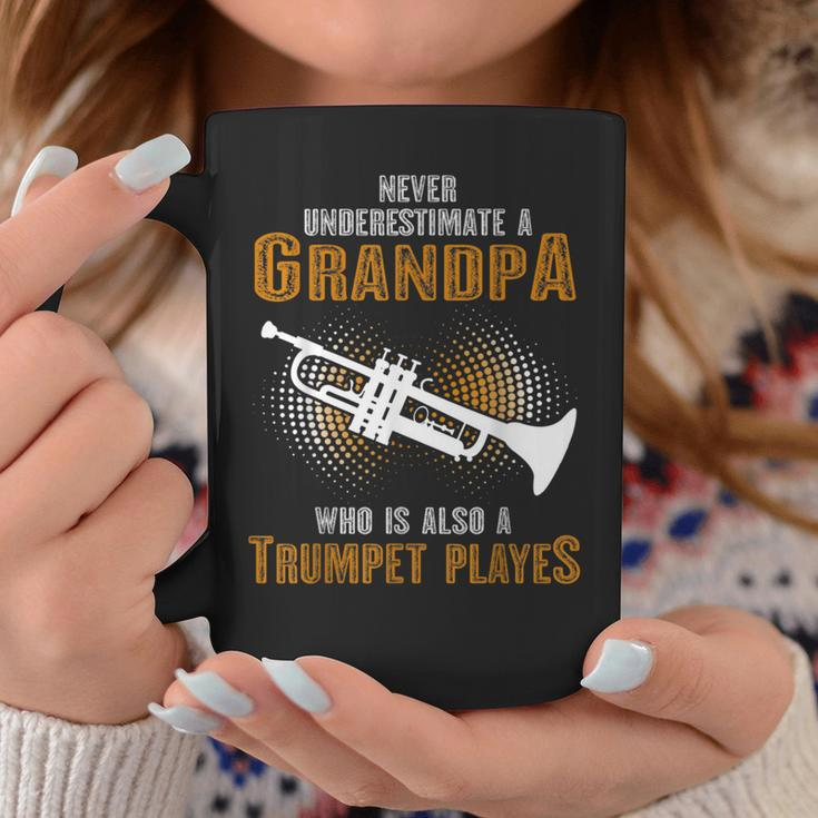 Never Underestimate Grandpa Who Is Also A Trumpet Player Coffee Mug Unique Gifts