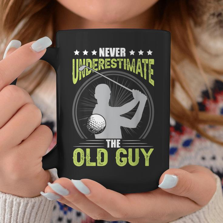 Never Underestimate The Old Guy Golf Golfing Coffee Mug Unique Gifts