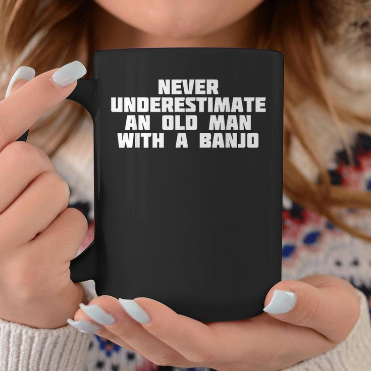 Never Underestimate An Old Man With A Banjo Music Coffee Mug Funny Gifts