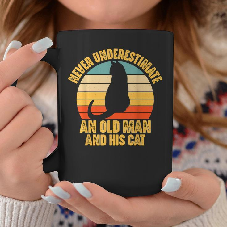 Never Underestimate An Old Man And His Cat Lover Coffee Mug Unique Gifts