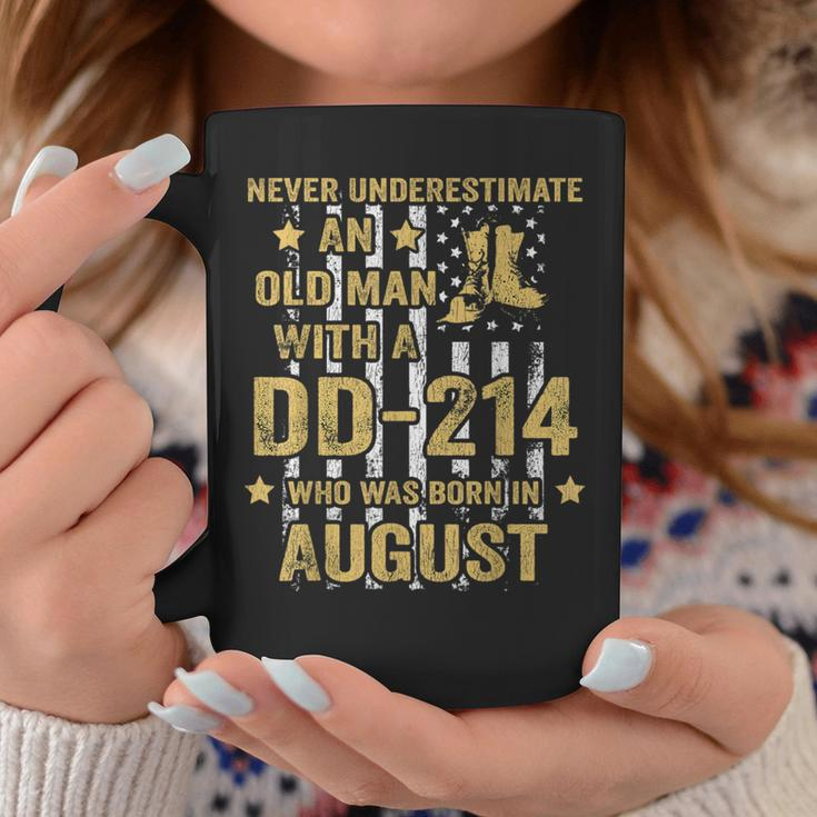 Never Underestimate An Old Man With A Dd-214 August Birthday Coffee Mug Funny Gifts